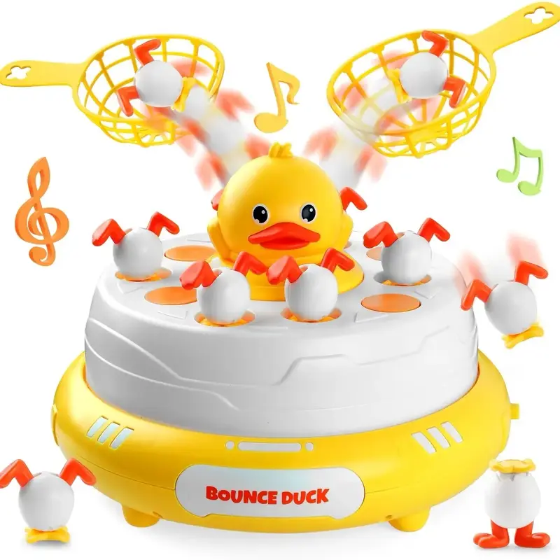 Bounce and Catch Duck Board Game Toy for Kids Popping Up Music Duck Educational Musical
