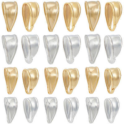 80Pcs 4 Style Brass Snap on Bails