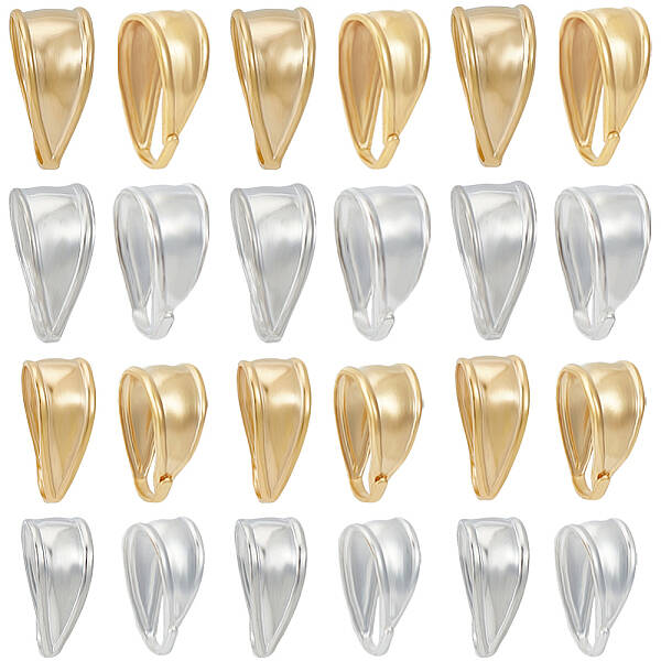 80Pcs 4 Style Brass Snap on Bails