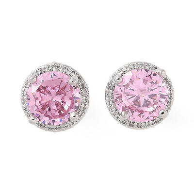Rack Plating Brass Micro Pave Cubic Zirconia Earrings
