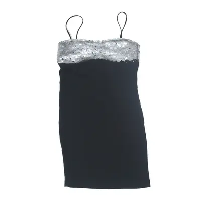 SIMONA BARBIERI Twin -Set Sequins Bodycon Dress Black Sleeveless Short Womens UK 12