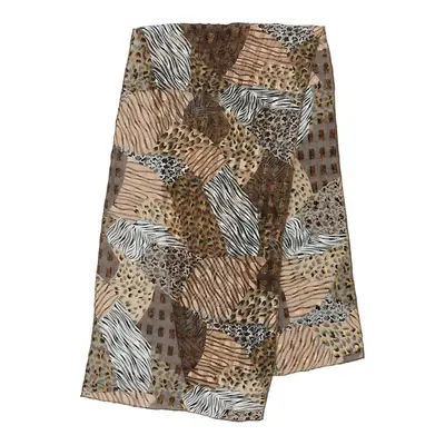 Unbranded Animal Print Scarf - No Size Brown Polyester
