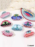 Cute Cartoon Alien Design Hair Claws, 2024 New Style Colorful Hair Accessories for Women & Girls, Minimalist Headwear Suitabl...