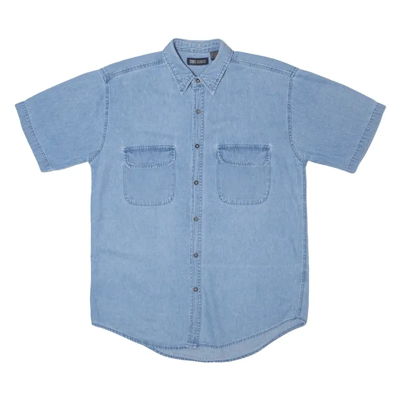 FADED GLORY Mens Plain Shirt Blue M