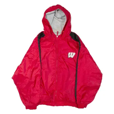 Wisconsin Mens Jacket Red USA Hooded XL