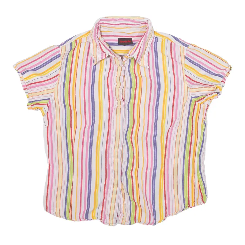 INVICTA Shirt Pink Striped Short Sleeve Girls L