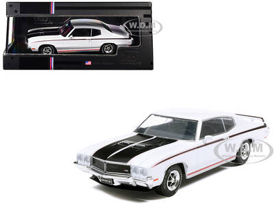 1970 Buick GSX Apollo White with Black and Red Stripes 1/43 Diecast Model by IXO Models