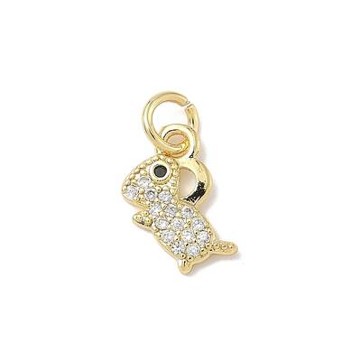 Brass Micro Pave Cubic Zirconia Charms