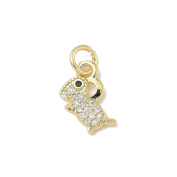 Brass Micro Pave Cubic Zirconia Charms