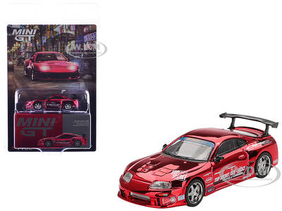Toyota Supra (A80) Top Secret GT-300 RHD (Right Hand Drive) Red Chrome Limited Edition 1/64 Diecast Model Car by Mini GT