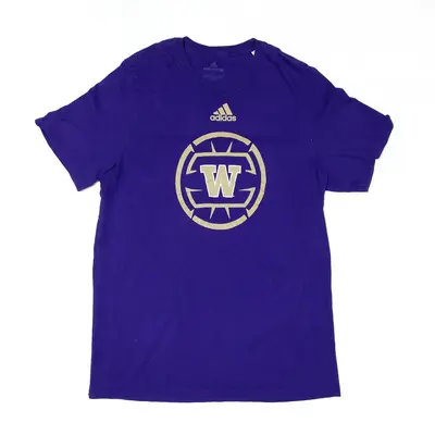 ADIDAS Washington Huskies T-Shirt Purple Short Sleeve Womens L
