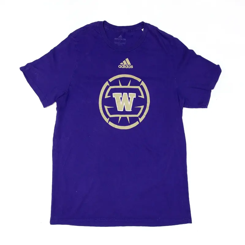 ADIDAS Washington Huskies T-Shirt Purple Short Sleeve Womens L