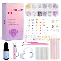DIY Glass Rhinestones Tooth Gem Kit - 374 Butterfly Gems with Resin, Safe & Easy to Apply, Lasting 1-2 Weeks, 26 Shiny Shapes...