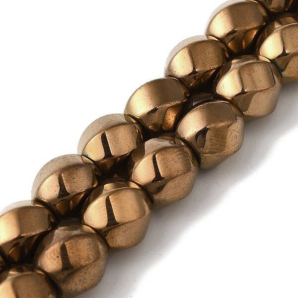 Electroplated Synthetic Magnetic Hematite Beads Strands