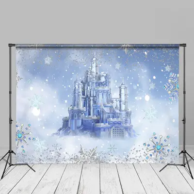 Bokeh Winter Ice Snow Castle Kids Photo Backdrop - Aperturee