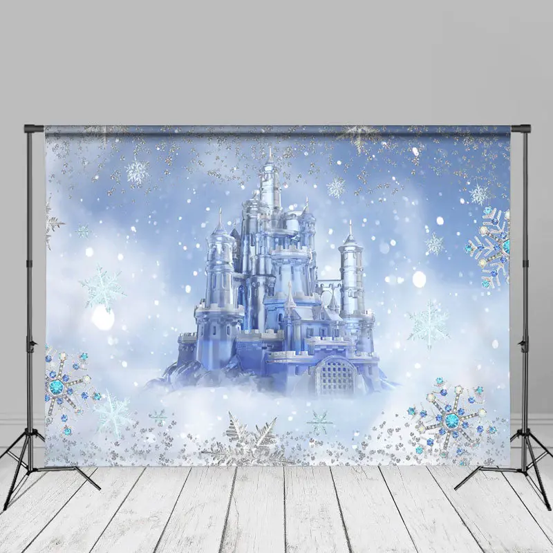 Bokeh Winter Ice Snow Castle Kids Photo Backdrop - Aperturee
