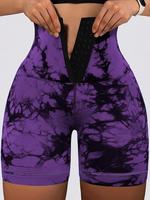 Women's Tie Dye Skinny Shorts, Casual Comfy Breathable High Stretch Yoga Shorts, Gym Leggings, Ladies Bottoms for All Seasons...