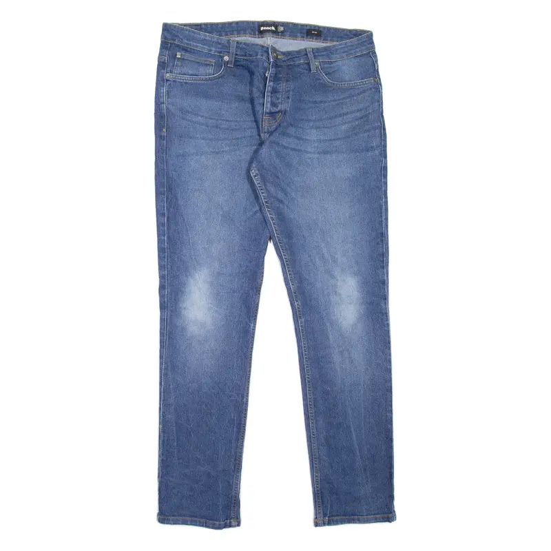 BENCH Mens Jeans Blue Slim Straight Stone Wash W36 L34
