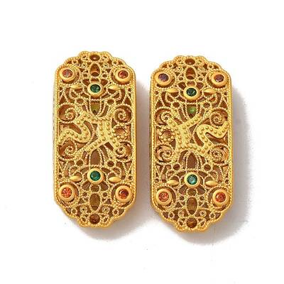 Rack Plating Oval Brass Micro Pave Cubic Zirconia Beads