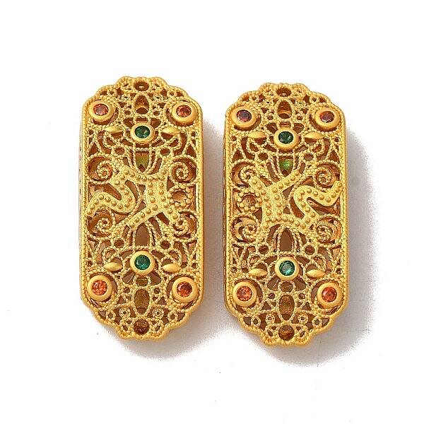 Rack Plating Oval Brass Micro Pave Cubic Zirconia Beads
