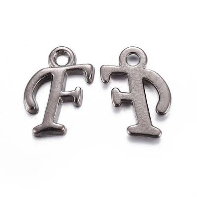 Gunmetal Plated Alloy Letter Pendants