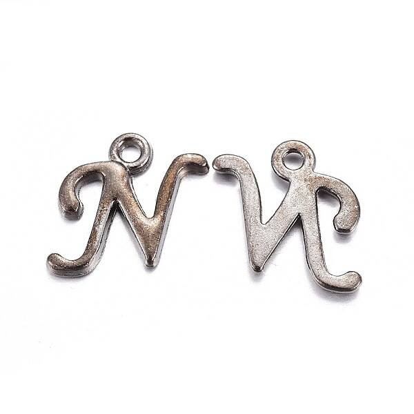 Gunmetal Plated Alloy Letter Pendants