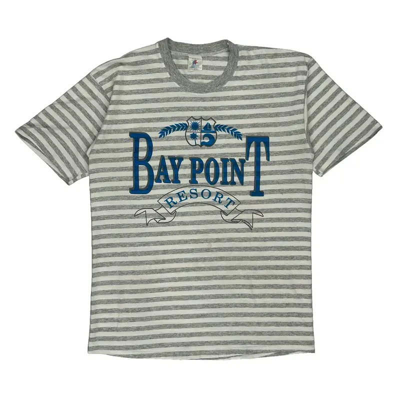 Single Stitch Bay Point Resort Made In Usa Albatross Graphic T-Shirt - Large Grey Cotton