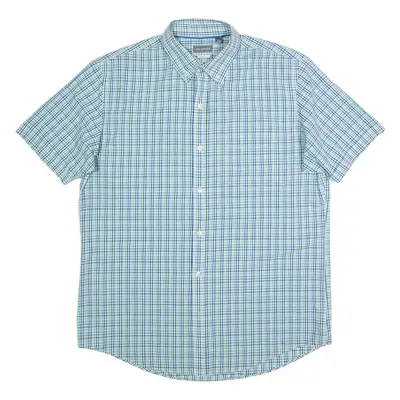 VAN HEUSEN Classic Fit Mens Shirt Blue Plaid M