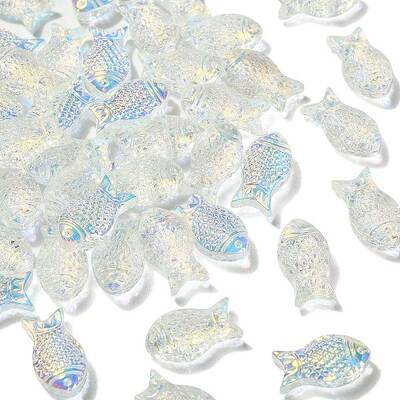 50Pcs Handmade Lampwork Fish Beads