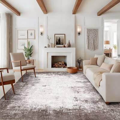 Garvee Extra Large Living Room Rugs 10x13 Non-Slip Abstract Accent Rug Ultra-Soft Pearl Velvet Low Pile Machine Washable Indo...