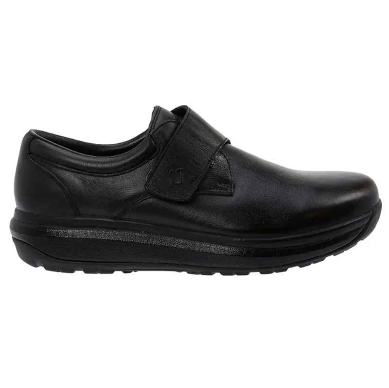 Joya Edward Leather Men's Hook and Loop Shoes - Black - Size:US 12.5 Men