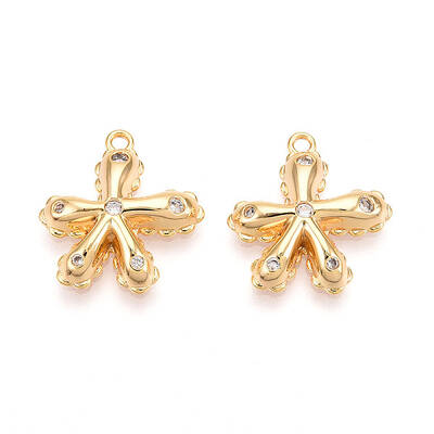 Brass Micro Pave Cubic Zirconia Pendants