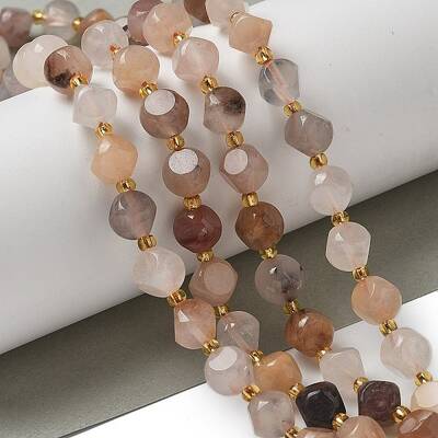 Natural Golden Silk Jade Beads Strands