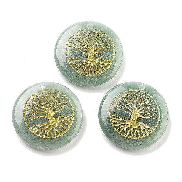 Natural Green Aventurine Carved Pendants