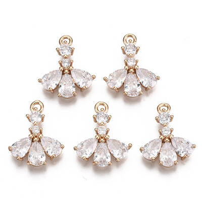 Brass Micro Pave Cubic Zirconia Pendants
