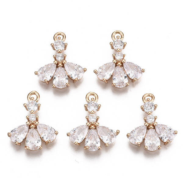 Brass Micro Pave Cubic Zirconia Pendants