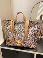 Fashion Leopard Pattern Tote Bag, Large Capacity Shoulder Bag for Women, Casual Trendy Versatile High-quality Daily Commuter ...