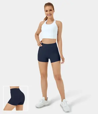Halara Softlyzero️ Airy High Waisted Side Pocket Plain Cool Touch Yoga Shorts 3.5 Sport Activewear
