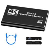 HDMI To USB 3.0 Capture Card with Microphone, High Definition Video Recording Card, USB 3.0 To HDMI Video Capture Card For Co...