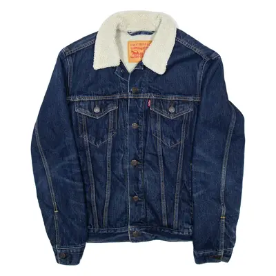 LEVI'S Womens Sherpa Lined Denim Jacket Blue S