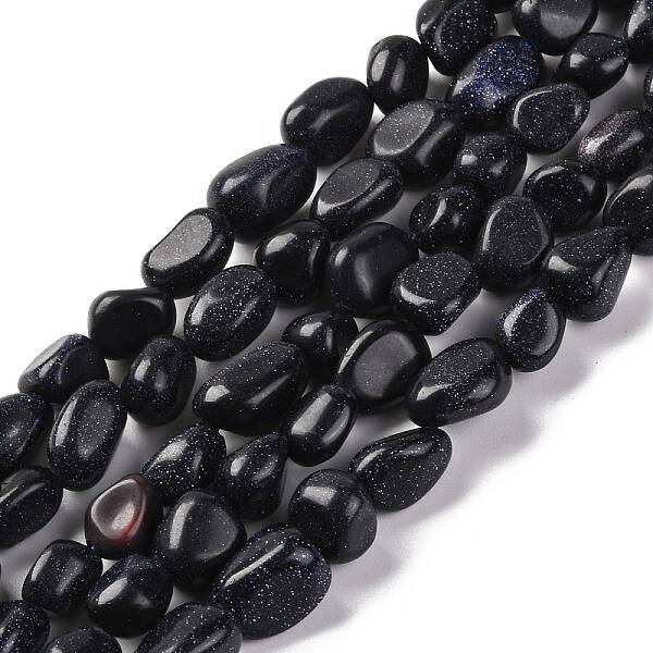 Synthetic Blue Goldstone Beads Strands