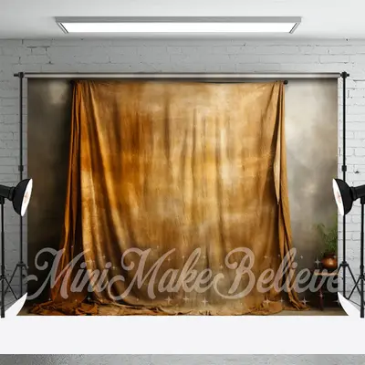 Vintage Brown Curtain Grey Wall Photography Backdrop - Aperturee