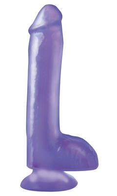 Basix Rubber Works 8 Inch Dong With Suction Cup -  Purple