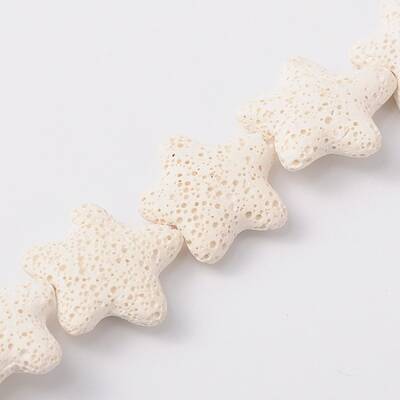 Star Synthetic Lava Rock Beads Strands