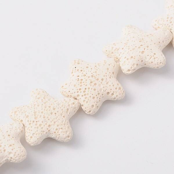 Star Synthetic Lava Rock Beads Strands