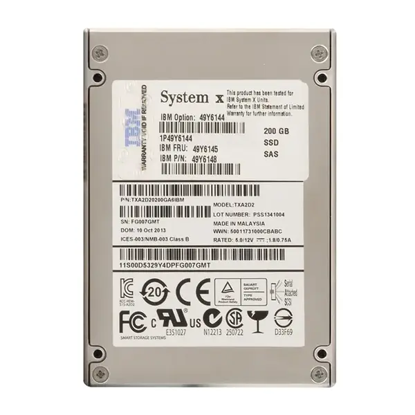49Y6145 IBM 200GB Multi-Level Cell SAS 6Gb/s 2.5-Inch Solid State Drive