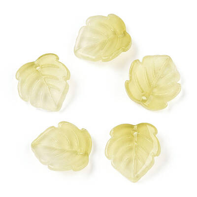Baking Painted Transparent Glass Petal Beads
