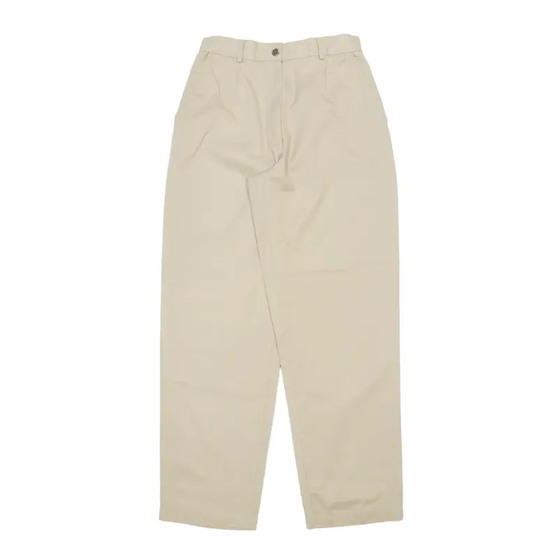 LL BEAN Chino Trousers Beige Regular Straight Womens W26 L30