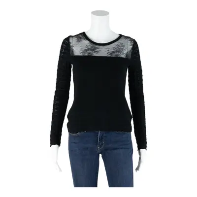 MOSCHINO Boutique Lace Top Black Long Sleeve Womens UK 10