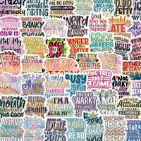 Sarcastic Slogan Sticker, 50pcs/1000pcs Creative English Phrase Sticker, Diy Slang Decorative Sticker for Scrapbooking, Journ...